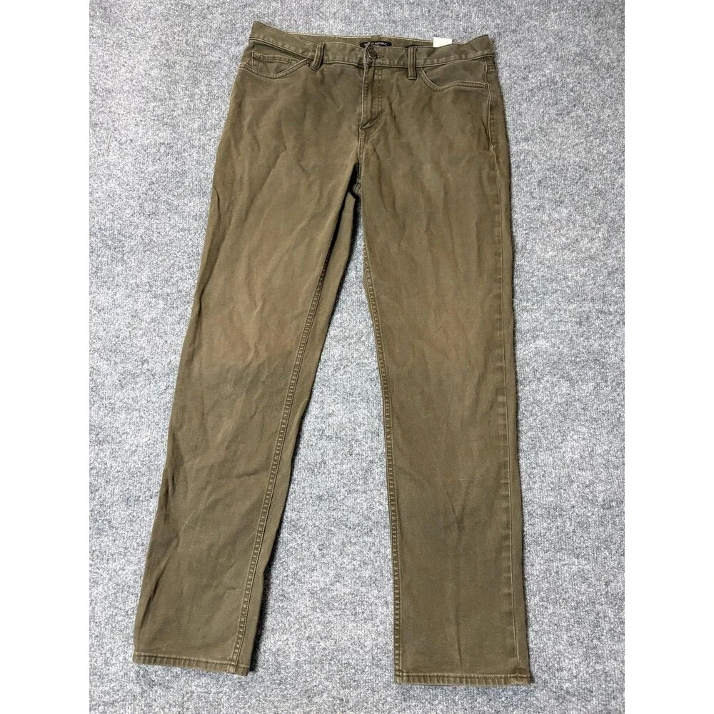 Banana Republic Jeans Mens 32x32 Green Slim Fit Medium Wash Traveler Stretch